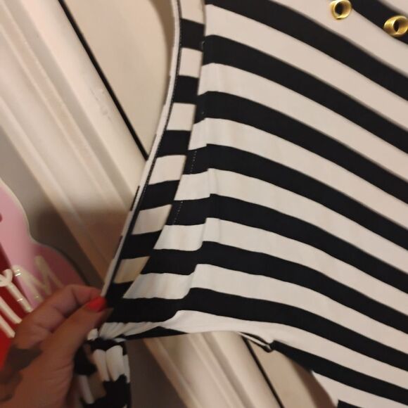 Belldini Black and White Oversized Sailor Collar Blouse - Picture 3 of 11